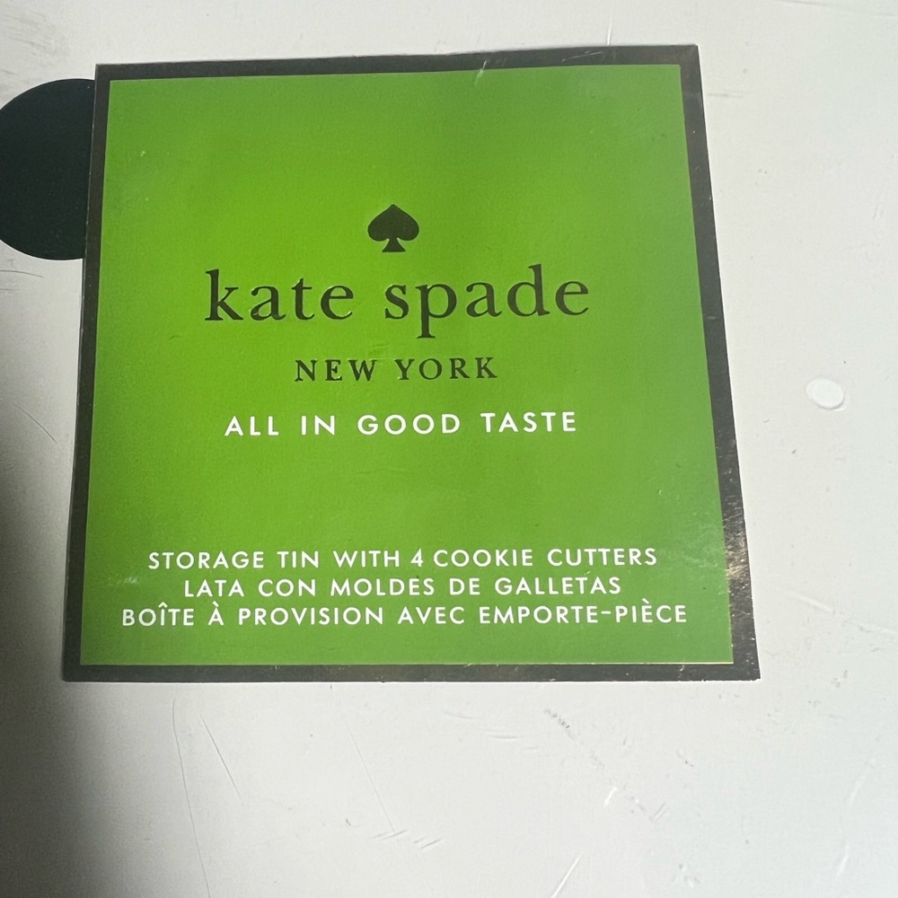 Kate Spade black and white  Storage Tin with Cookie Cutters